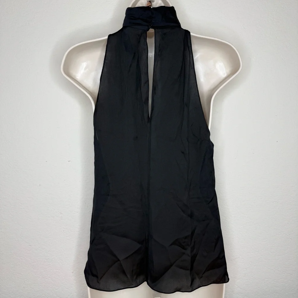 New Ralph Lauren black label Silk black top halter neck rufle sleeveless - Picture 3 of 10
